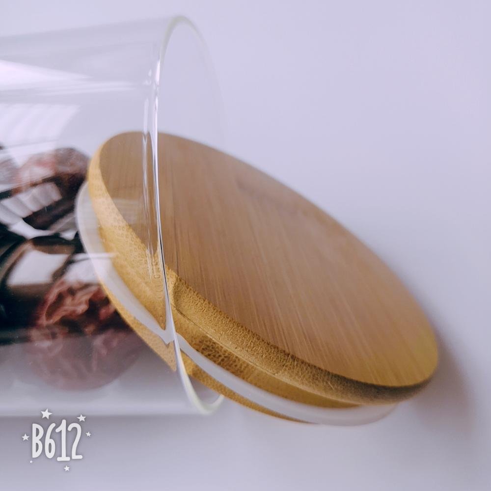 30oz glass food jar with bamboo lid