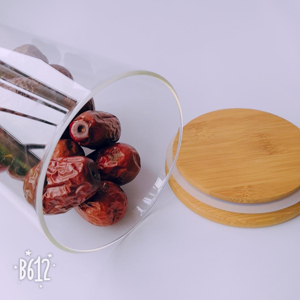 30oz glass food jar with bamboo lid