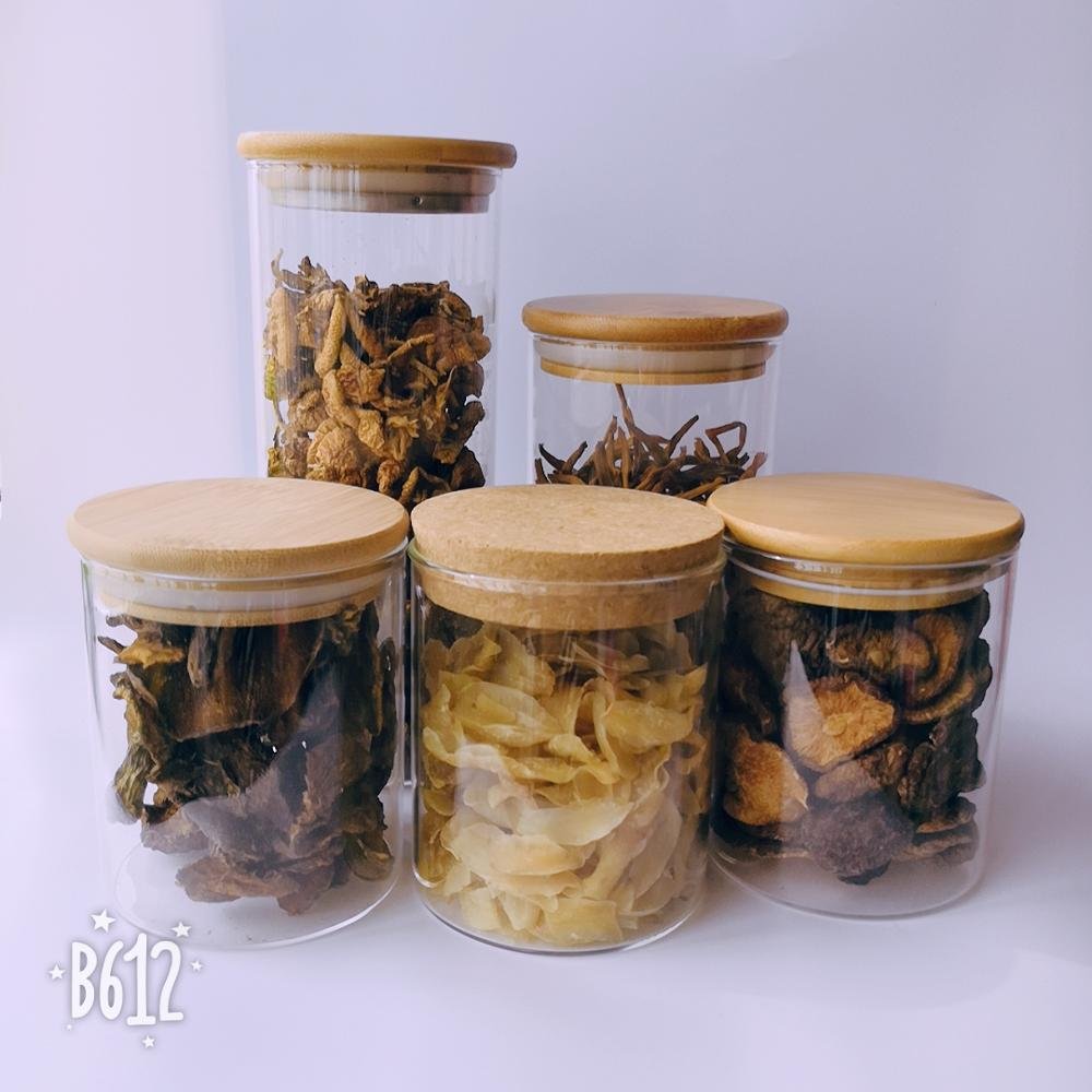 30oz glass food jar with bamboo lid
