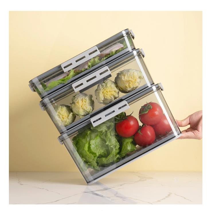2024 Refrigerator lockers Food storage bins Stackable refrigerator freezer organizers Fresh containers with ventilation covers