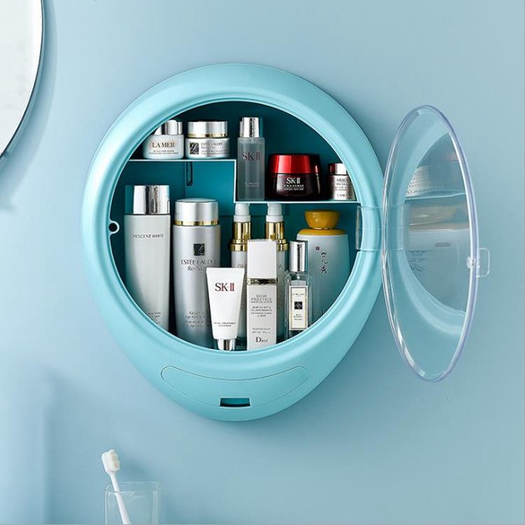 Wall Mounted Acrylic ABS Bathroom Home Dust-proof Holder Cosmetics Organizer Storage Box Makeup