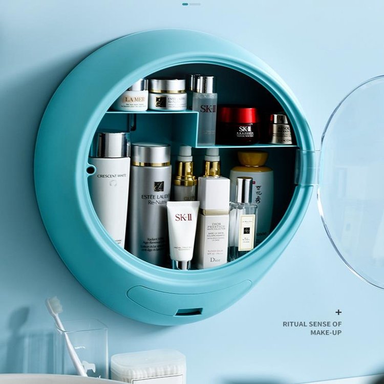 Wall Mounted Acrylic ABS Bathroom Home Dust-proof Holder Cosmetics Organizer Storage Box Makeup