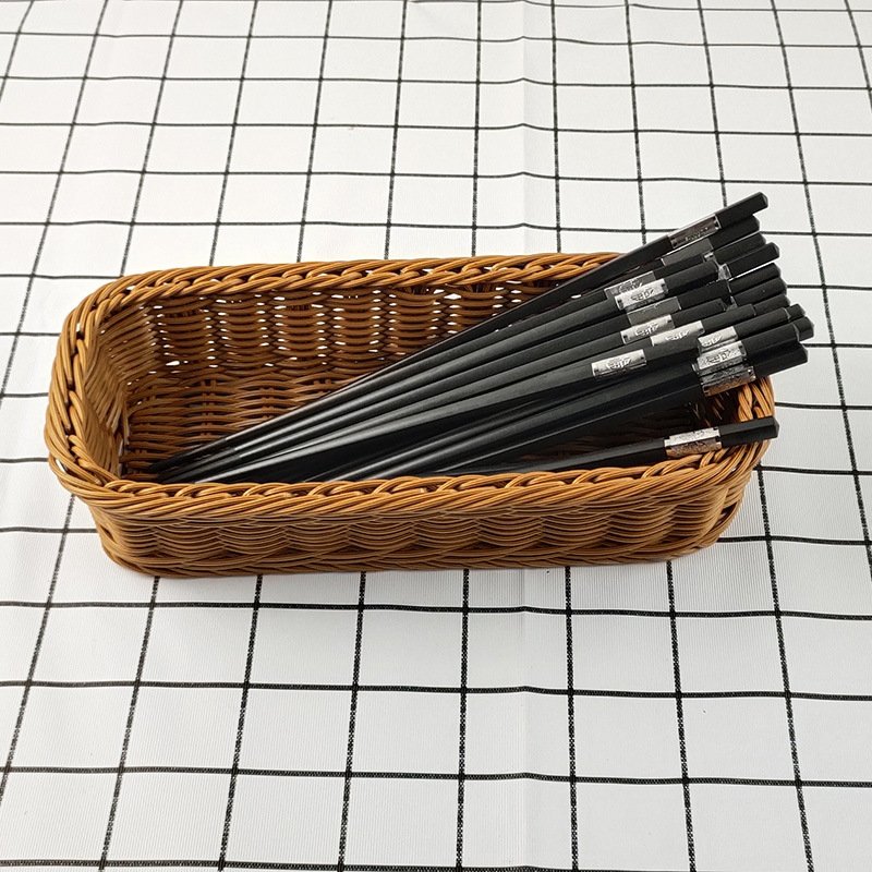 New Handmade Craft Cutlery Kitchen Cutlery Basket Wholesale Rectangle Rattan Basket For Kitchen Table, Cabinet, Pantry