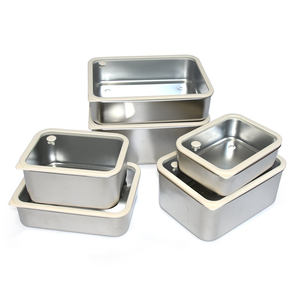 Wholesale Freezer Safe Stainless Steel Container Stackable Food Storage Container Fresh Keeping Box With Lucency Glass Lids