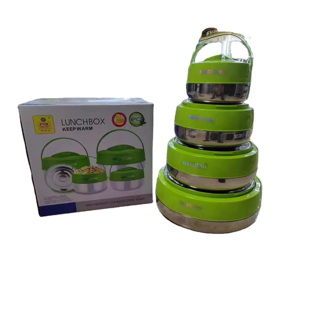 Cook Dinnerware Large Capacity 4PCS Luxury Gift Set 2L+4L+6L+10L Stainless Steel Food Storage & Container