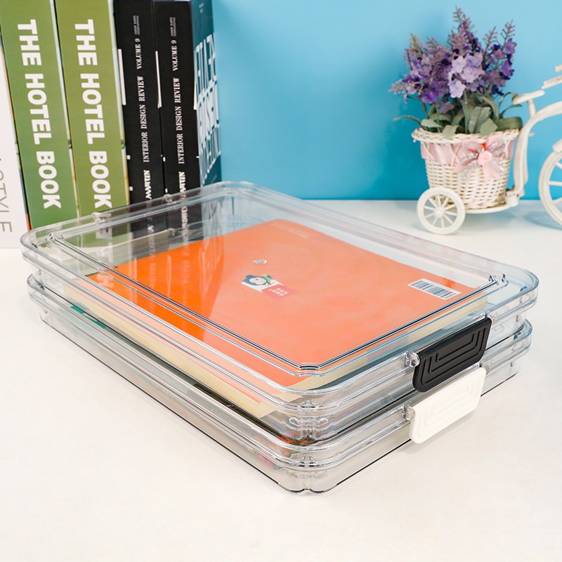 Transparent plastic storage box with lid books stationery building blocks toys dustproof storage box