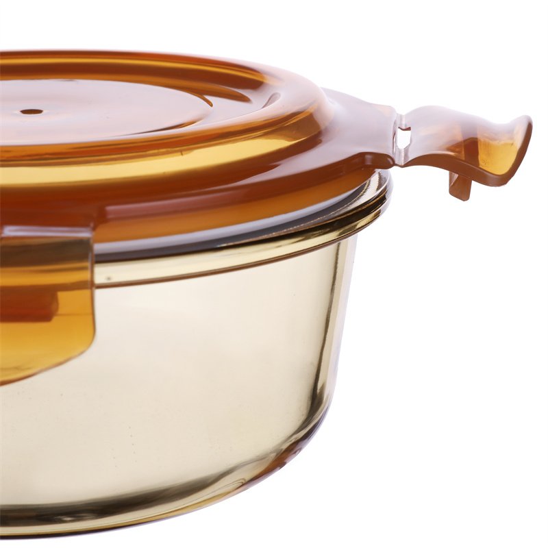 High Quality Amber Borosilicate Lunch Box Food Storage Containers with Airtight Lids Lunch Boxes for Lunches