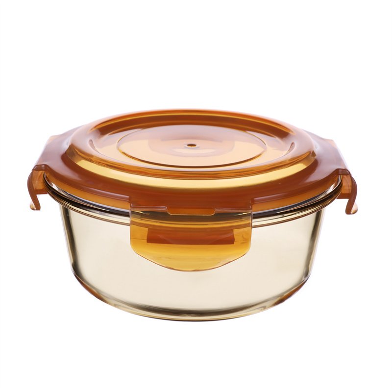 High Quality Amber Borosilicate Lunch Box Food Storage Containers with Airtight Lids Lunch Boxes for Lunches