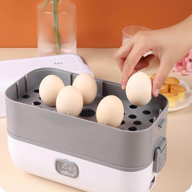 Custom Logo 220V/ 110V 2L Heating Food Warmer Cook Rice Container Dinnerware Sets For Self Heating Electric Lunch Box
