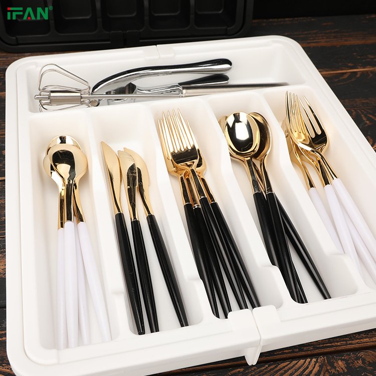 2024 New Flatware Tray Holder PP Drawer Dividers Kitchen Utensil Storage Box Drawer Organizer Silverware Organizer