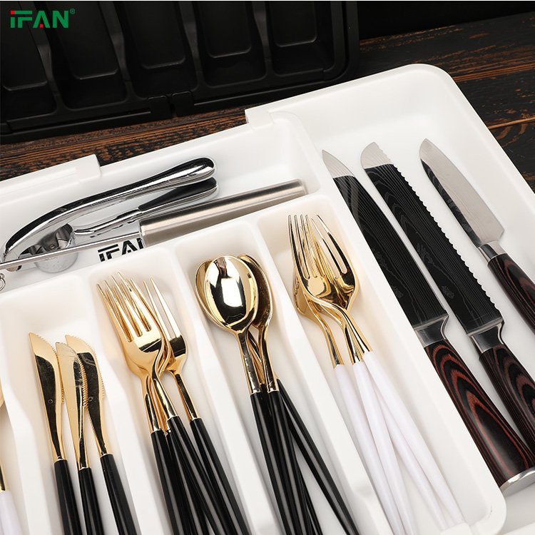 2024 New Flatware Tray Holder PP Drawer Dividers Kitchen Utensil Storage Box Drawer Organizer Silverware Organizer