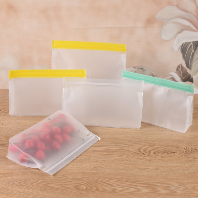 Reusable Food Grade PEVA zipper snack bag sandwich snack bags food storage bags for kids eco friendly plastic