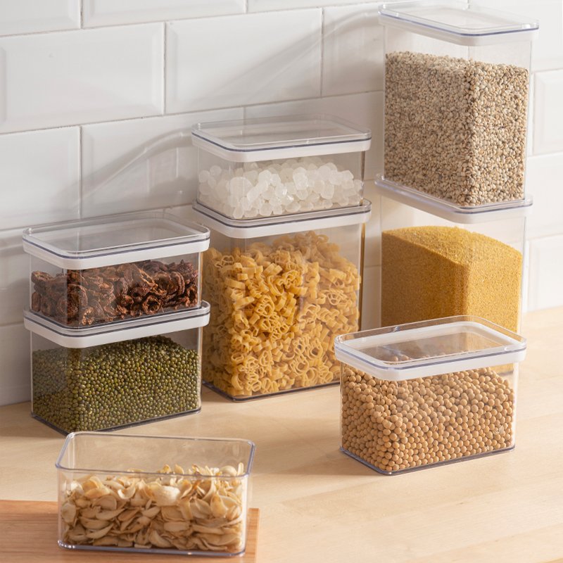 Wholesale hot free Eco safe plastic kitchen fridge organizer food storage boxes food jar airtight food containers