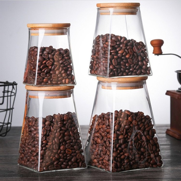 wholesale 12oz large clear glass spice jars with screw top lid