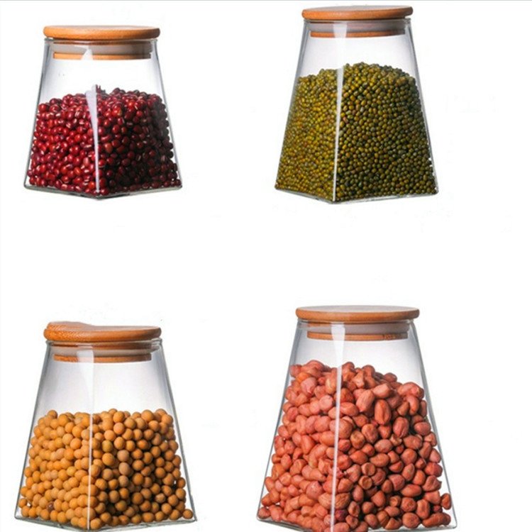 wholesale 12oz large clear glass spice jars with screw top lid