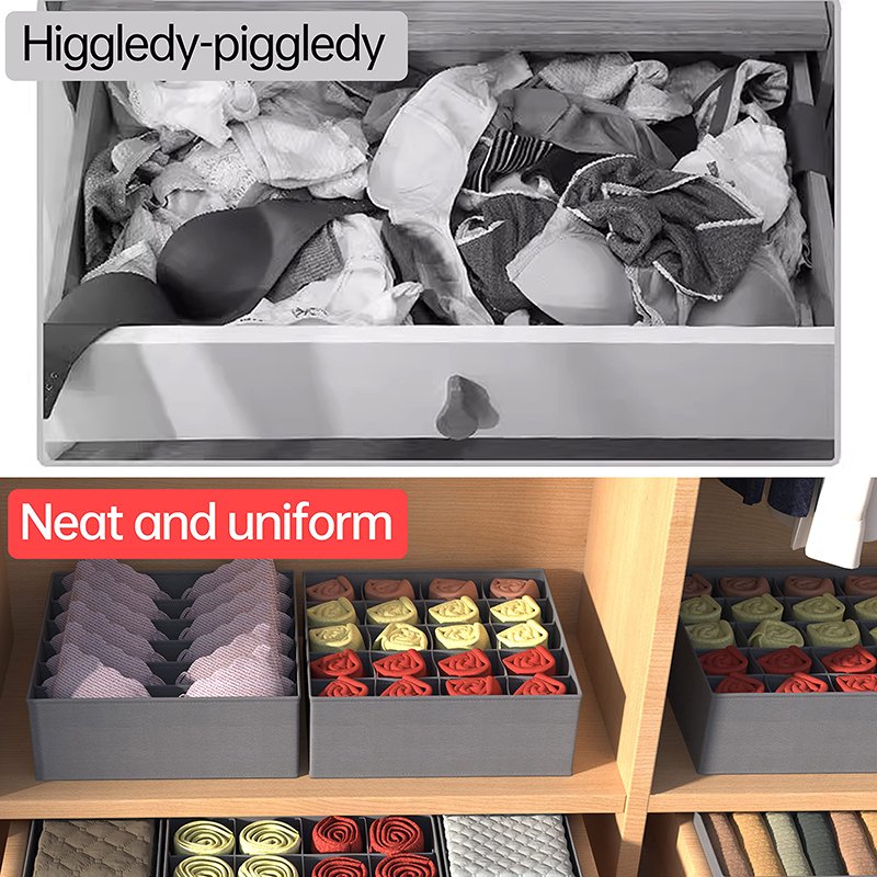 Hot Sale Oxford Material Stackable Clothes Organizer Trousers Storage Box Underwear Bra Socks Compartment Wardrobe Organizer