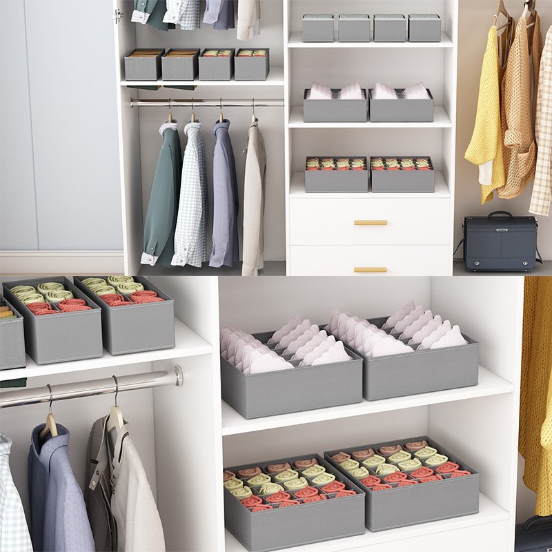 Hot Sale Oxford Material Stackable Clothes Organizer Trousers Storage Box Underwear Bra Socks Compartment Wardrobe Organizer