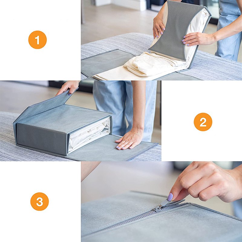Fabric Cardboard Quilt Bed Sheet Storage Box Folding Bedding Storage Bins Bed Sheet Organizers and Storage