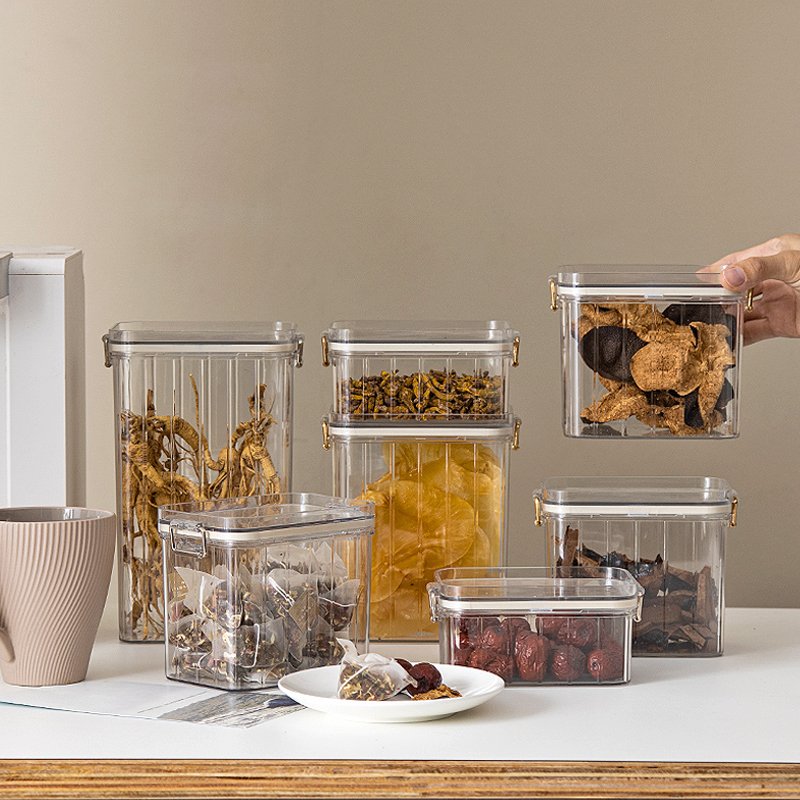Modern stackable food storage containers with multiple capacity for kitchen refrigerator