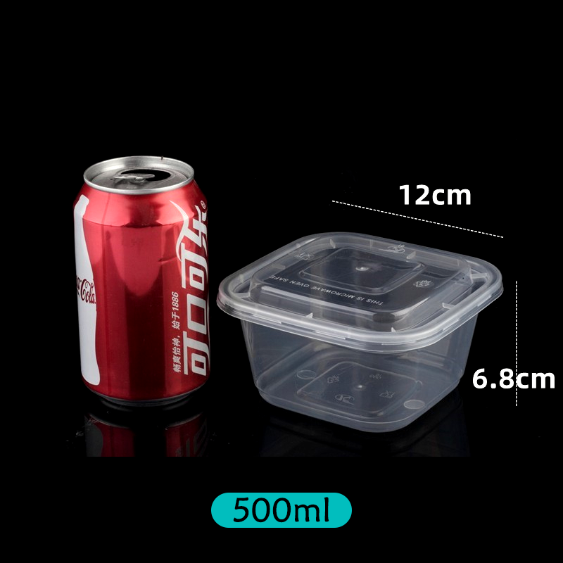 500 650 750 1000ML Food Storage Containers Disposable Plastic Bento Lunch Boxes Meal Prep Containers With Lids