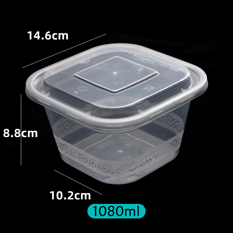 500 650 750 1000ML Food Storage Containers Disposable Plastic Bento Lunch Boxes Meal Prep Containers With Lids