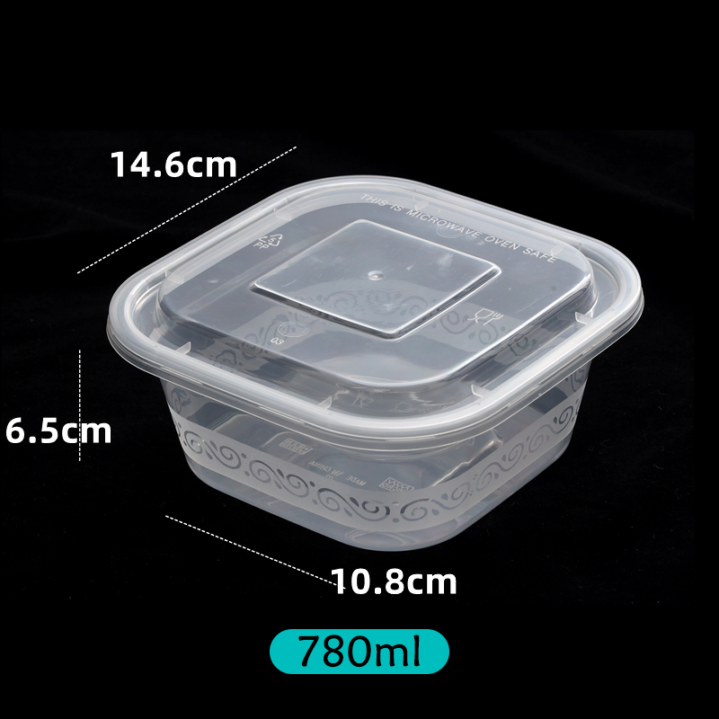 500 650 750 1000ML Food Storage Containers Disposable Plastic Bento Lunch Boxes Meal Prep Containers With Lids