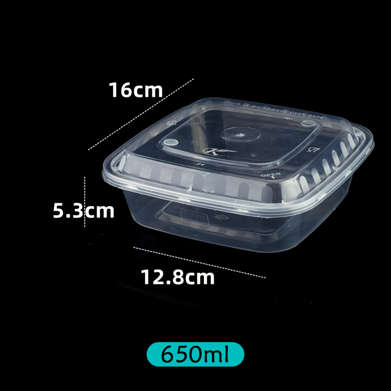 500 650 750 1000ML Food Storage Containers Disposable Plastic Bento Lunch Boxes Meal Prep Containers With Lids