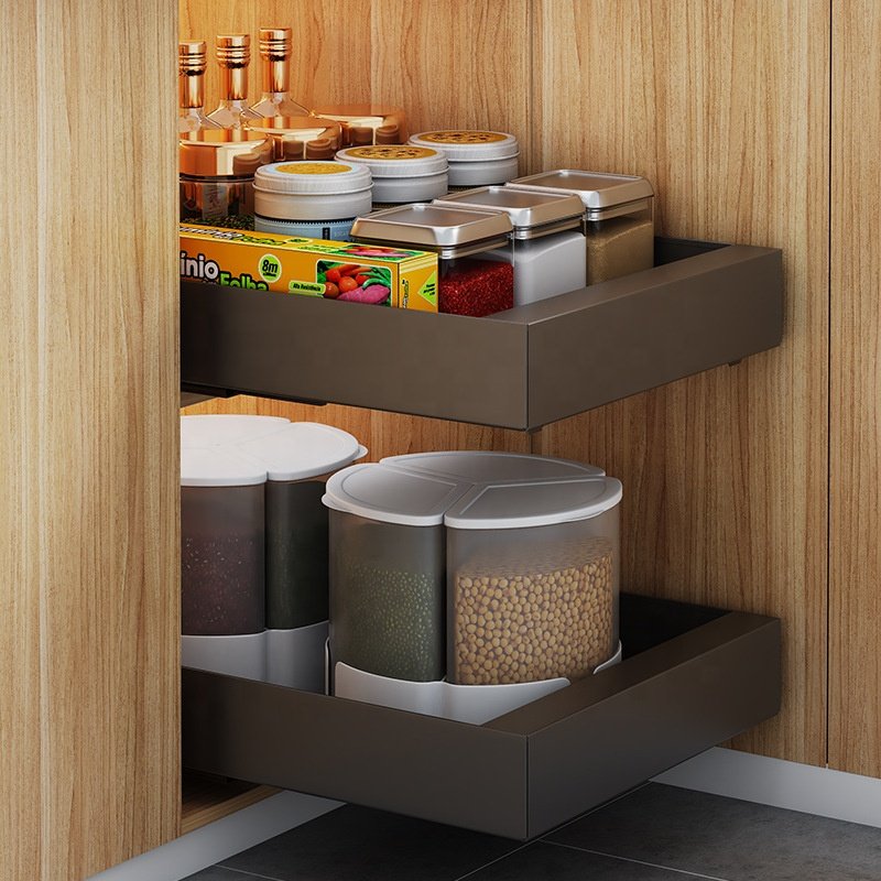 New Cutlery Cabinet Organizer Kitchen Storage Basket Drawers Metal Multifunctional Kitchen Pull Out Drawer Basket