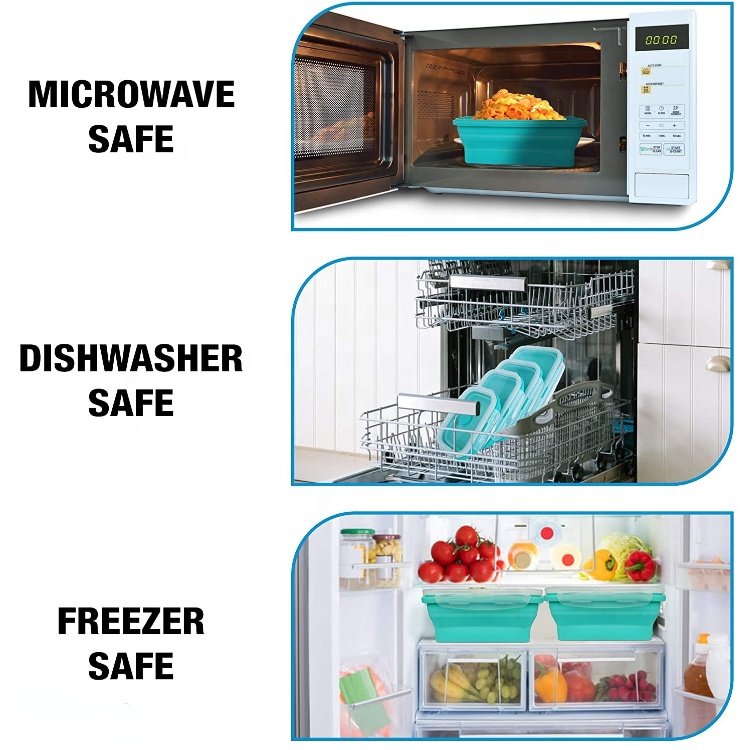 Portable Folding Bowl Silicone Lunch Box Travel Foldable Compression food storage container silicone heat resistant Picnic