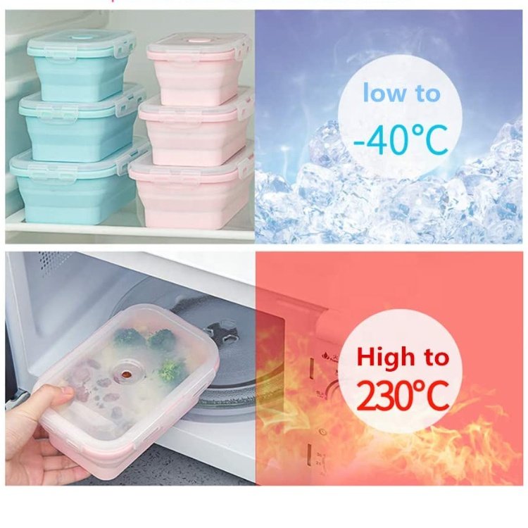 Portable Folding Bowl Silicone Lunch Box Travel Foldable Compression food storage container silicone heat resistant Picnic