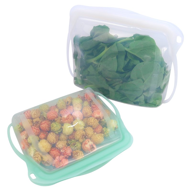 Small 500ML Silicone Ziplock Bag BPA Free Kitchen Reusable Silicone Freezer Fruit and Snack Food Storage Container Zipper Bags
