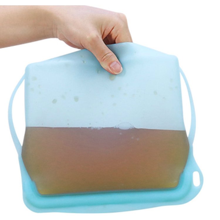 Small 500ML Silicone Ziplock Bag BPA Free Kitchen Reusable Silicone Freezer Fruit and Snack Food Storage Container Zipper Bags