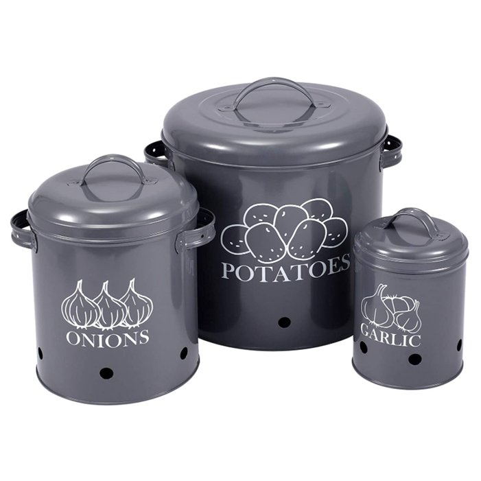 White Potato Onion Kitchen Storage Box for Food Container Sets