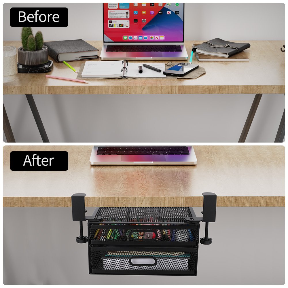 Office Supplies Desktop Storage Metal Mesh 2-Layer Paper Letter Cabinet Storage Box Miscellaneous Storage Box