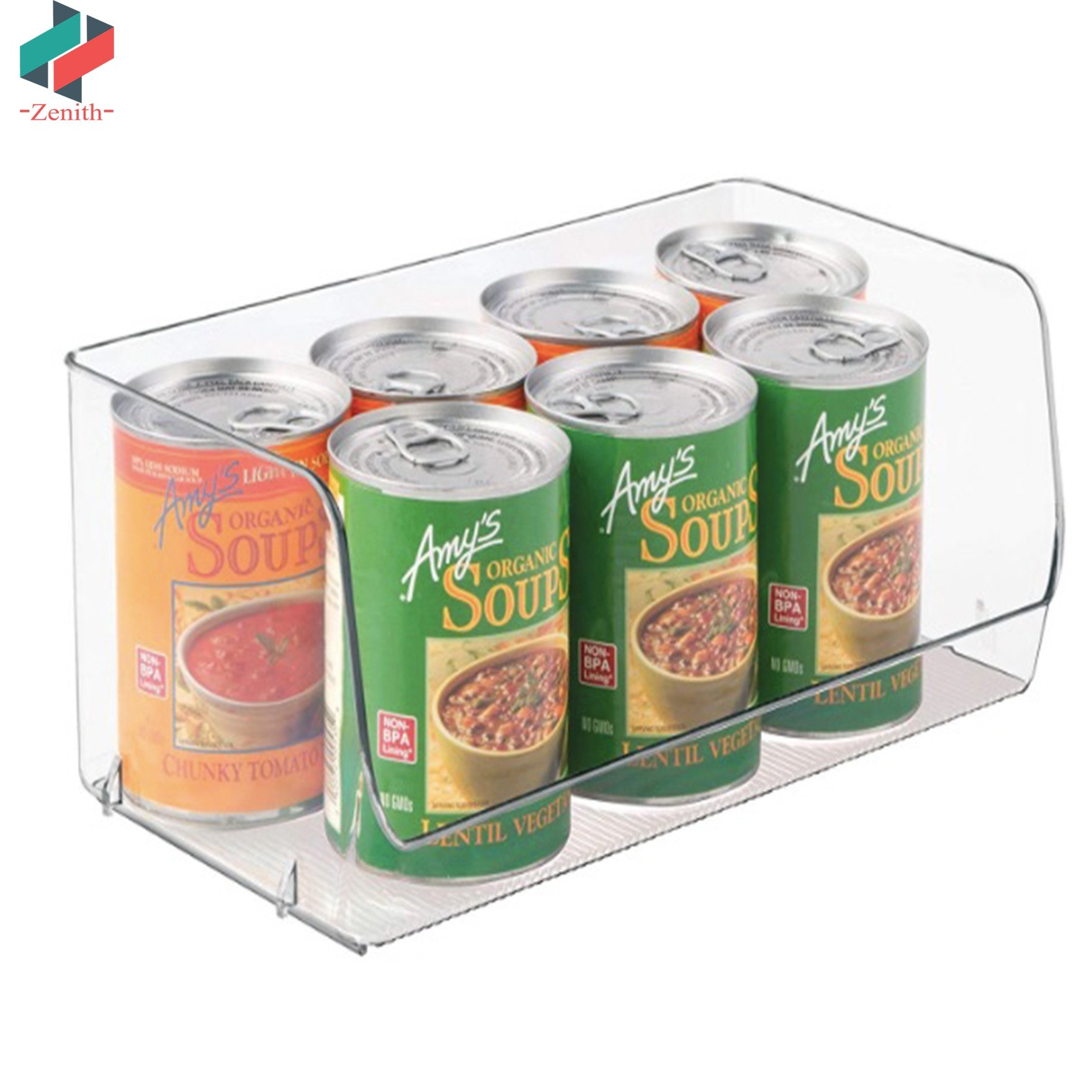 ZNF00017 Stackable Plastic Food Storage Organizer Bin with Open Front for Closets Bedrooms Bathrooms