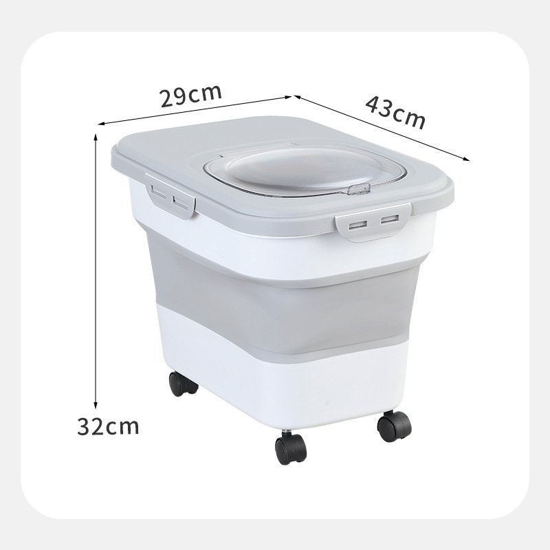 New dog food bucket with pulley moisture-proof sealed cat food storage bucket foldable pet snack grain bucket