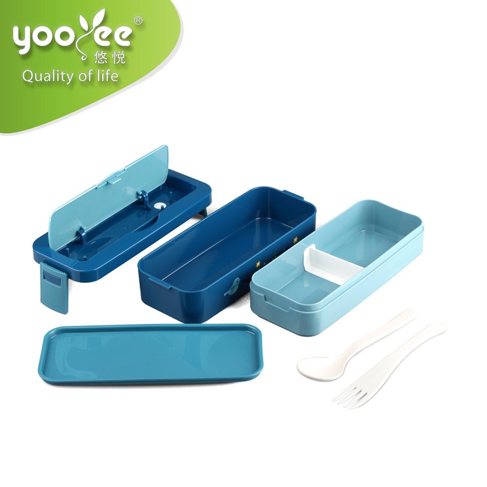 New Custom Double Layer Sealed Kids Bento Lunchbox Japanese Style Storage Boxes & Bins Plastic Colorful Seal Lid Japan Style