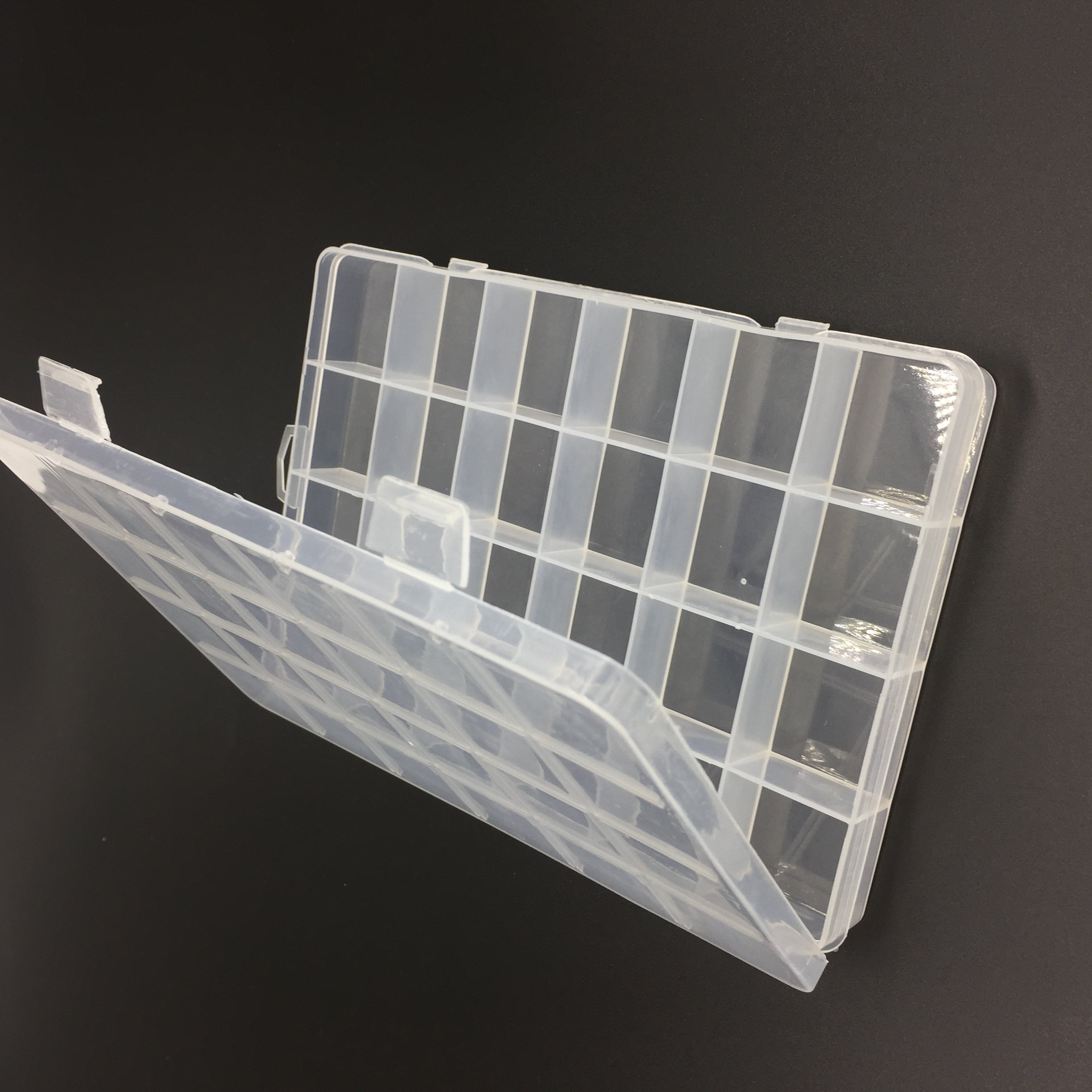 24 compartments see-through box plastic transparent organizer container for screws Jewelry
