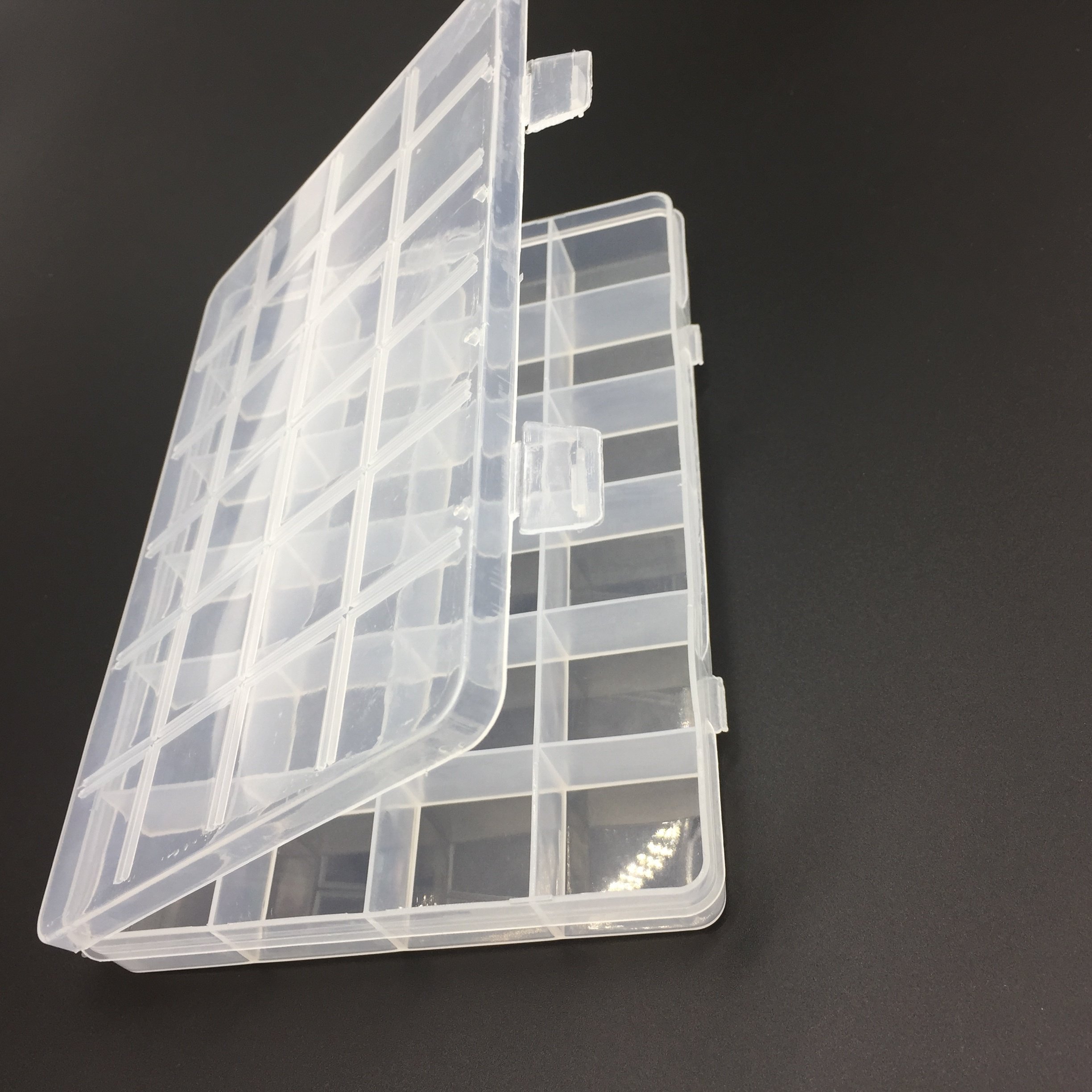 24 compartments see-through box plastic transparent organizer container for screws Jewelry
