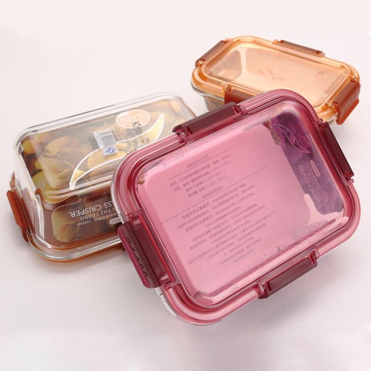 Different capacity microwavable round crisper box square rectangular high borosilicate glass food storage container set