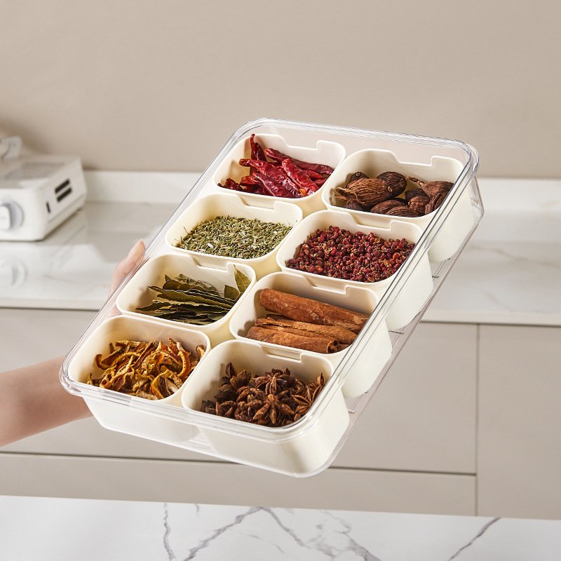 Divided Snack Box with Handle for Food Serving Tray with 8 divided serving tray