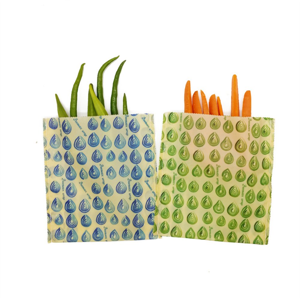 Beeswax Wrap Storage Bag Reusable Food Storage Bags Plastic Free Biodegradable Food Wrap Alternative