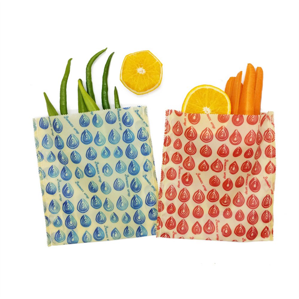Beeswax Wrap Storage Bag Reusable Food Storage Bags Plastic Free Biodegradable Food Wrap Alternative