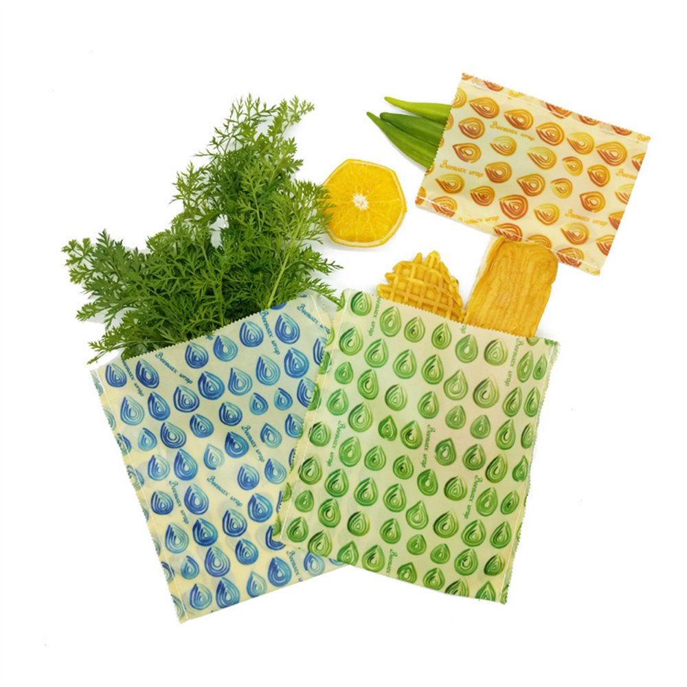 Beeswax Wrap Storage Bag Reusable Food Storage Bags Plastic Free Biodegradable Food Wrap Alternative