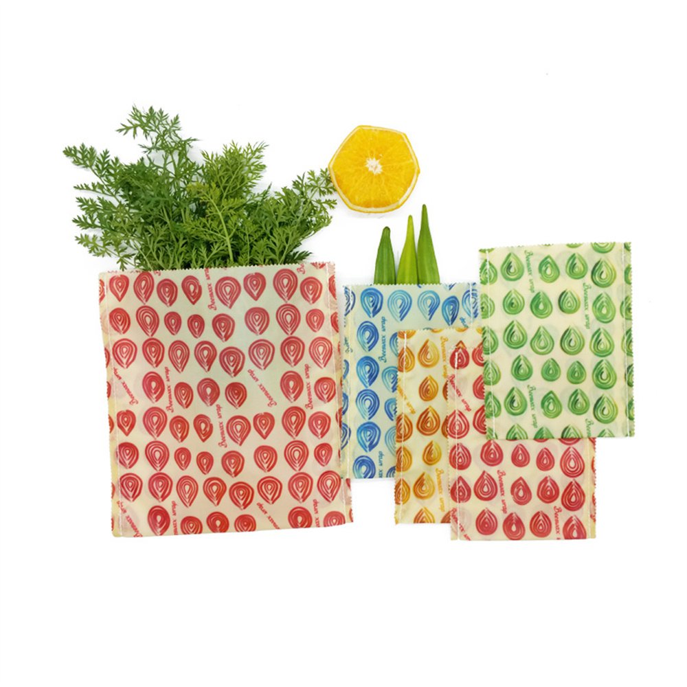 Beeswax Wrap Storage Bag Reusable Food Storage Bags Plastic Free Biodegradable Food Wrap Alternative