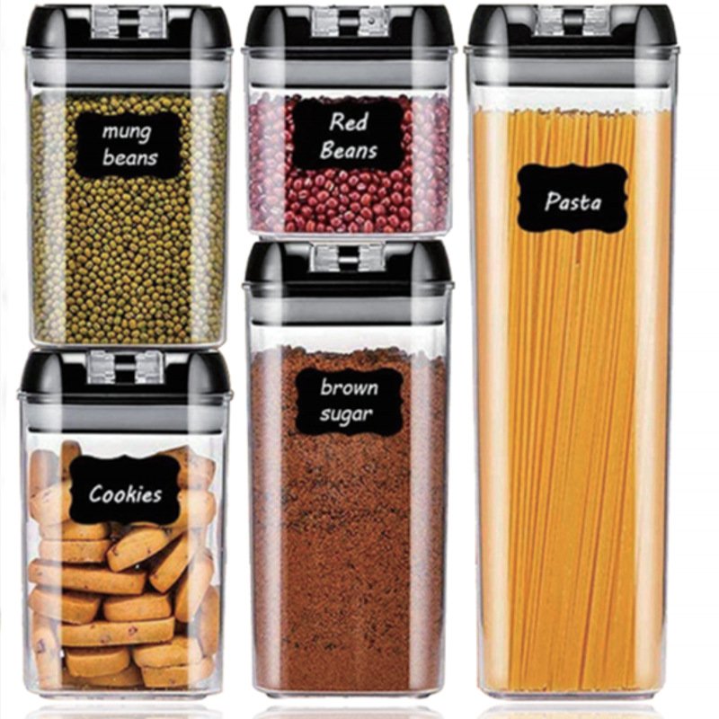 Wholesale High Quality 5 Pcs Set Custom Square Type Airtight Food Storage Container
