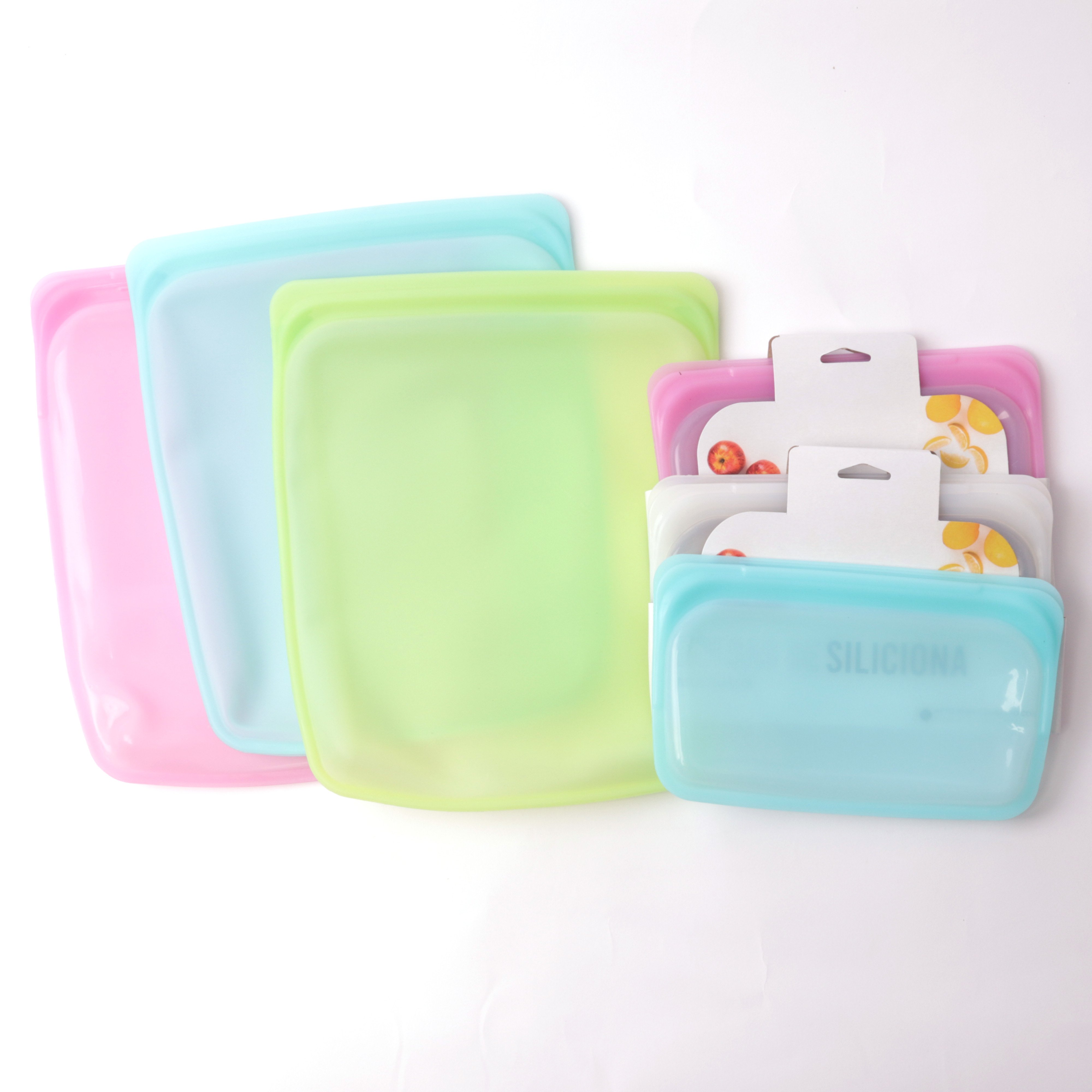 Reusable Silicone Food Bag Freezer Zipper Fresh Food Delivery Preservation Packaging Bag Airtight Seal Food Storage Bag