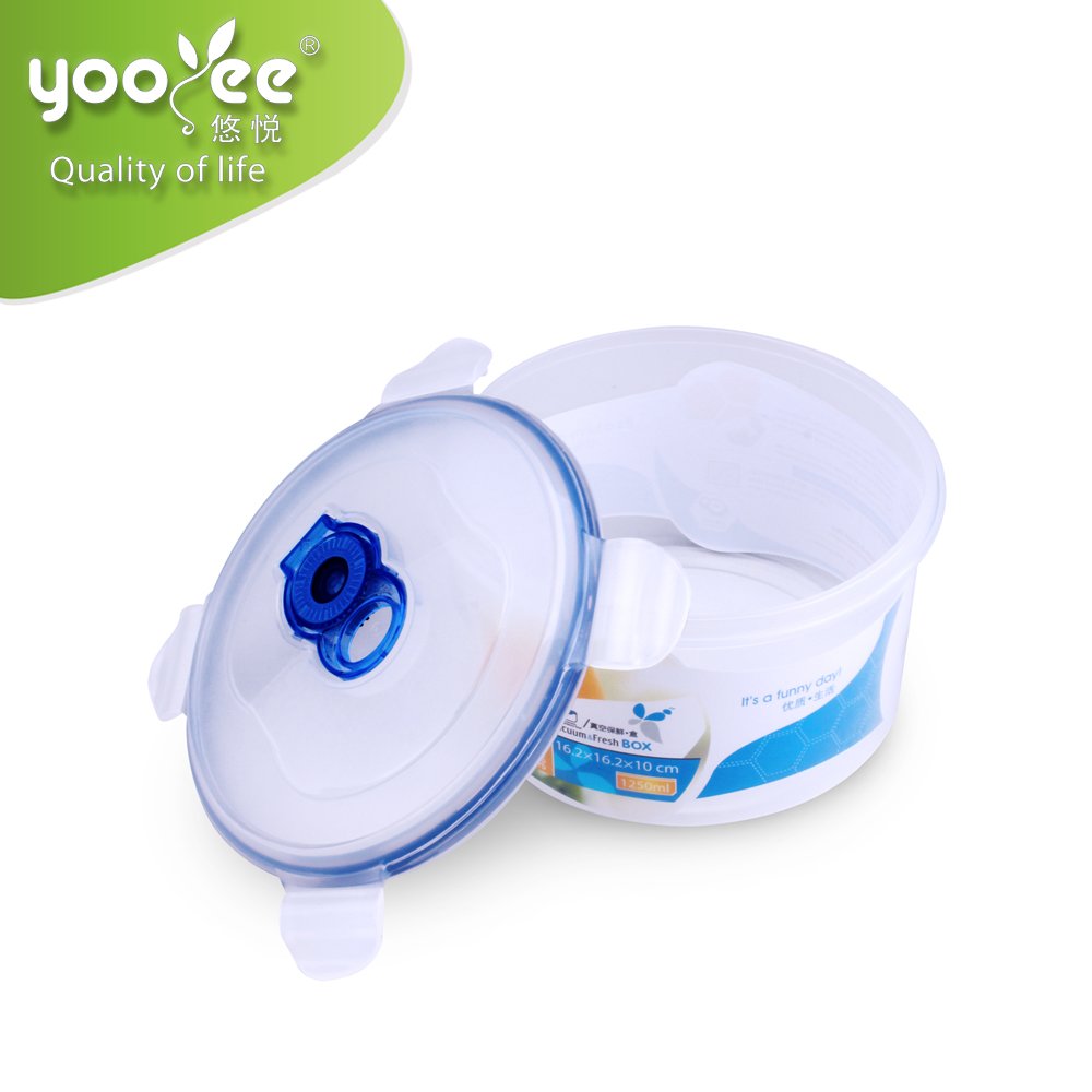 Round Food Storage Box Microwave Safe Kitchen Item Plastic Storage Boxes & Bins Food Container 600ml Airtight Plastic Bowl