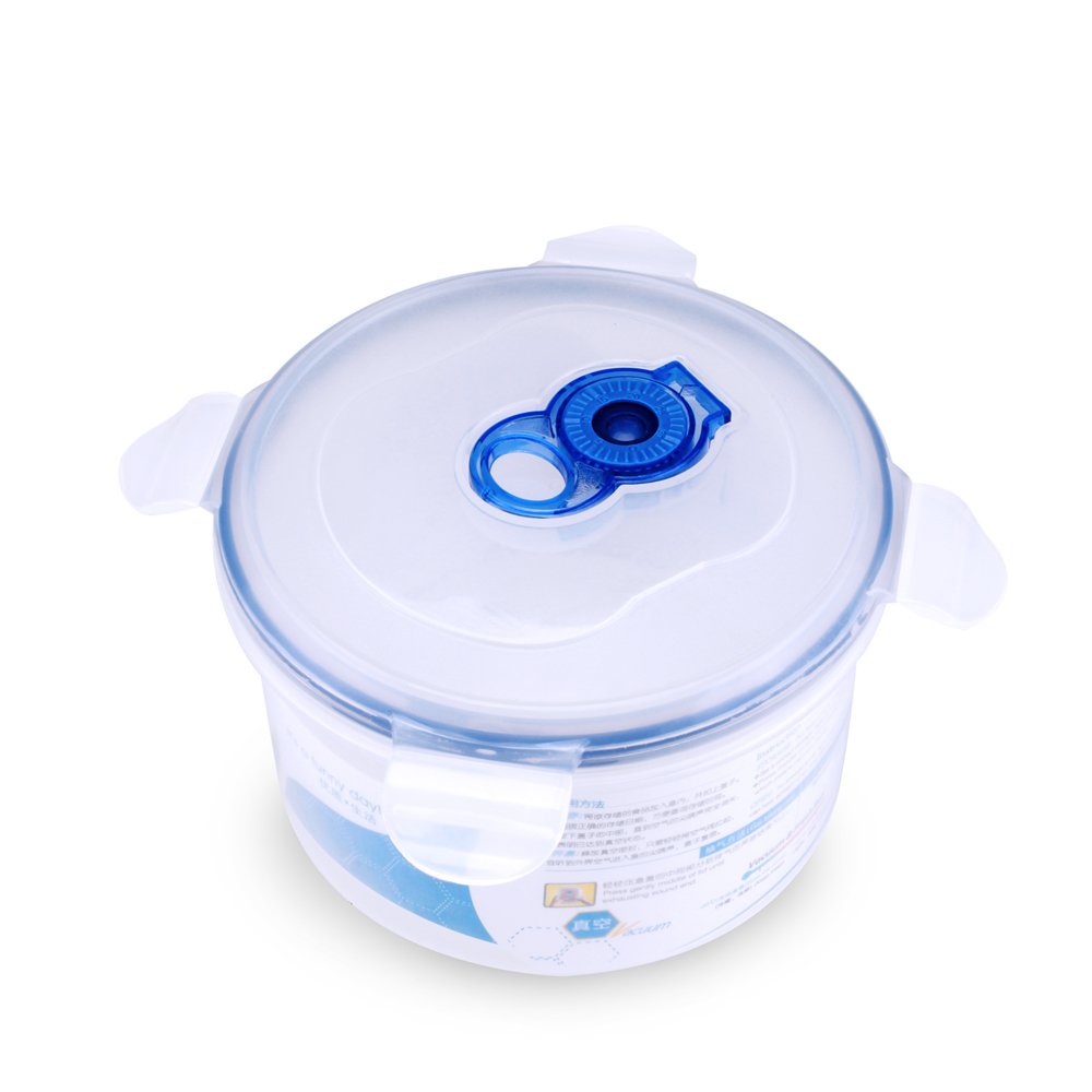 Round Food Storage Box Microwave Safe Kitchen Item Plastic Storage Boxes & Bins Food Container 600ml Airtight Plastic Bowl