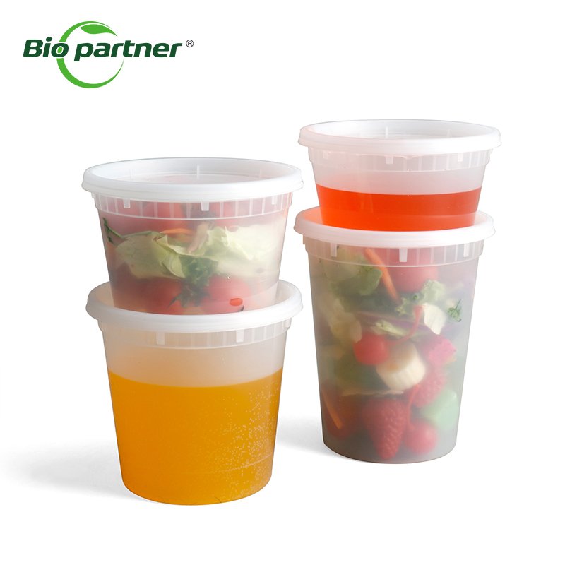 Manufacturer Microwave Clear 24oz Deli Containers Food Storage PP Noodle Deli Bowl Soup Container with Airtight Lids